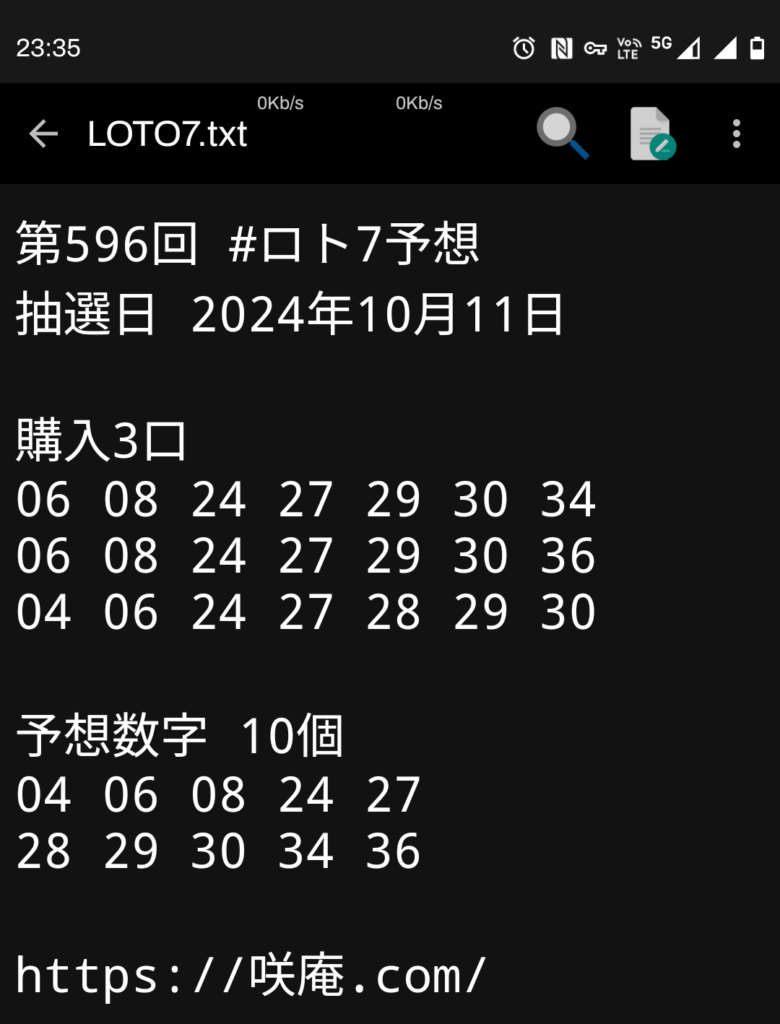 10月11日(金) 競馬予想 ＆ ロト7予想